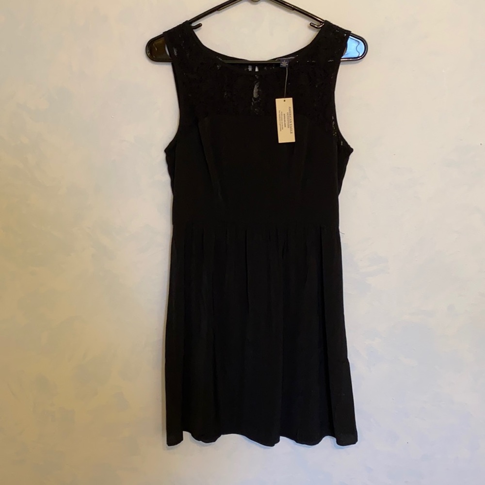 American Eagle Black Mini Dress Lace Top